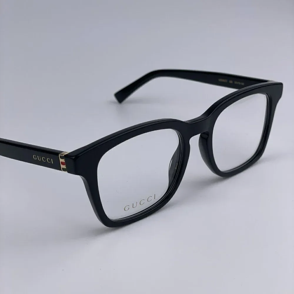 SALE! NEW GUCCI WEB GG0457O 005 Black Gold Square Women Eyeglasses